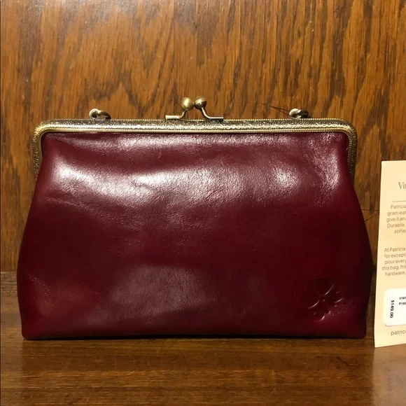 NWT-Patricia Nash-SET-Borriana Rose Crossbody &Mirror Fob Bag Charm-Oxblood-$198 - Picture 5 of 16